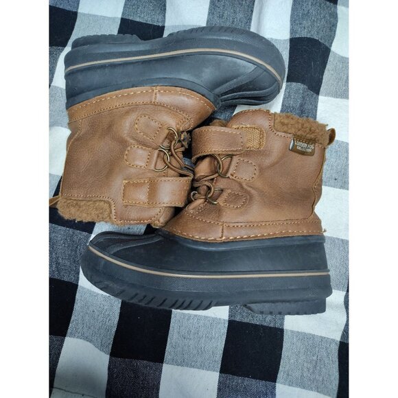 Toddler London Fog Faux Leather Duck Boots Size 9 Y30 - Picture 2 of 5